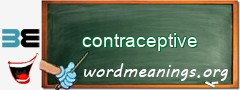 WordMeaning blackboard for contraceptive